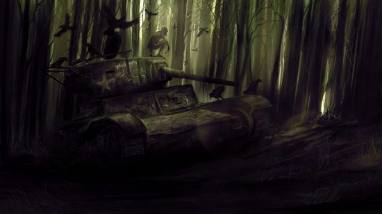 Xbox Games With Gold July 2023 free games: Tank in a dark forest in Darkwood concept art