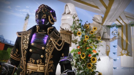 Destiny 2 Solstice armor 2023: A Warlock wearing the new Solstice armor in the Tower.