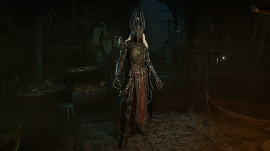 Diablo 4 Season 1 release date: A Necromancer wearing new armor from the Season of the Malignant shop.