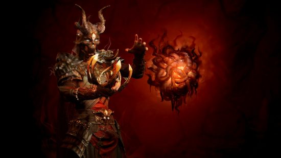 Diablo 4 Season 1 release date: A character interacting with a Malignant Heart.