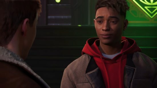 Marvel's Spider-Man 2 voice actors: Miles Morales talking to Peter Parker.