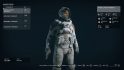 Starfield armor sets: A character in the inventory screen wearing a spacesuit.