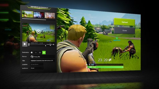 Best streaming software: Nvidia Shadow Play. Image shows someone streaming Fortnite through the platform.
