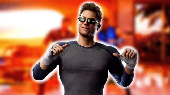 Mortal Kombat 1 hype meter Johnny Cage: an image of the man smiling with his thumbs up