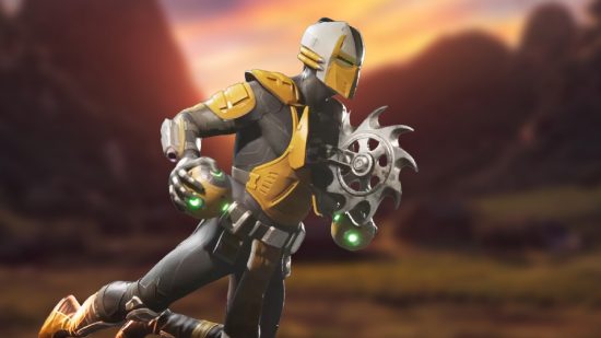 Mortal Kombat 1 Kameo Fighters: Cyrax attacking in front of a Mortal Kombat 1 background