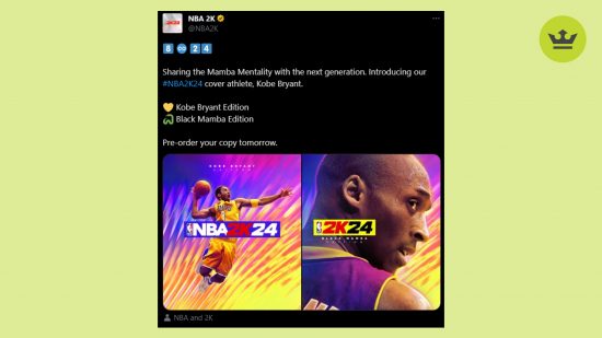 NBA 2K24 cover athlete Kobe Bryant: an image of the two new editions