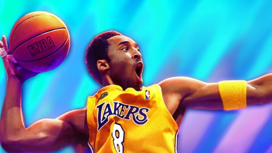 NBA 2K24 pre-orders: Kobe Bryant with a basketball on NBA 2K24 Kobe Bryant Edition key art