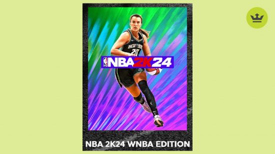 NBA 2K24 WNBA edition cover athlete Sabrina Ionescu balling on the cover