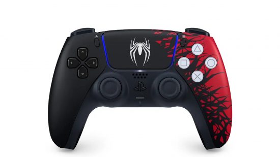Spider-Man 2 DualSense pre-orders: Black and red Spider-Man 2 DualSense design