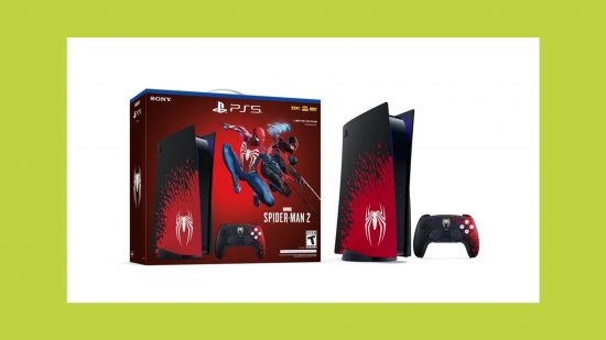 Spider-Man 2 PS5 console cover plates: an image of the PS5 console in the box 