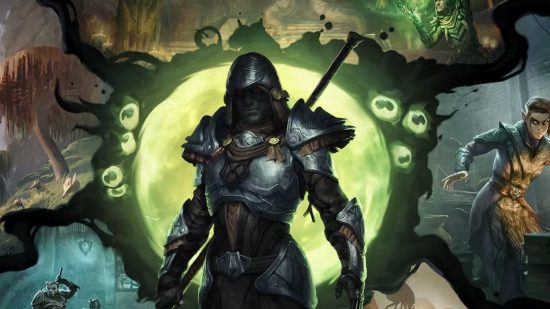 Xbox Game Pass Core games: Character in front of a green portal in Elder Scrolls Online Necrom 