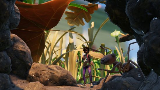 Xbox Game Pass Core games: Character in a hole near an ant in Grounded