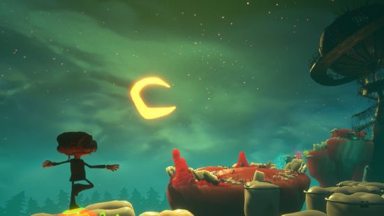 Xbox Game Pass Core games: Raz looking at the moon in Psychonauts 2 level