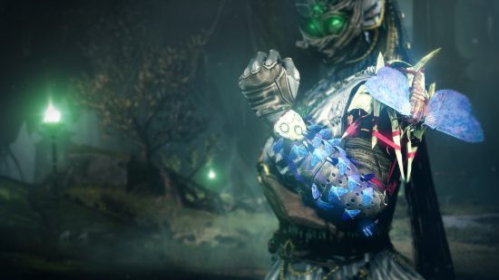 Destiny 2 Season of the Witch Exotic armor: The Hunter's Mothkeeper's Wraps.