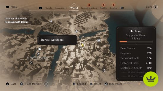 Assassin's Creed Mirage length: One of the collectibles you can find marked on the map.