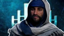 Assassin's Creed Mirage microtransactions: an image of Basim before the Helix credits from Valhalla