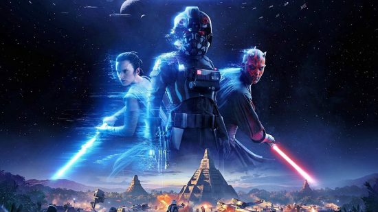 Best Star Wars Games: Rey, Darth Maul, and a trooper can be seen