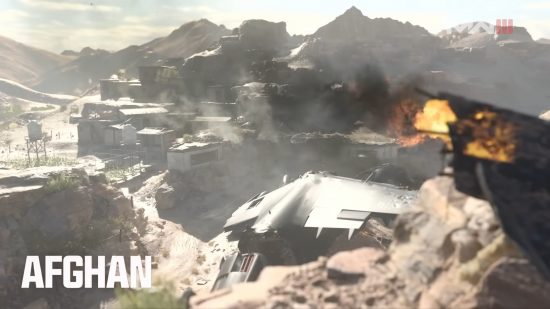 MW3 maps: Ruins of a crashed plane and a military outpost in the remastered Afghan map.