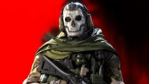 Call of Duty MW3 weapon vaults: Ghost from MW2 in front of the MW3 red background