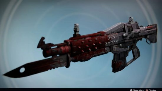 Destiny 2 Final Shape exotic weapons: an old screenshot from Destiny 1 showing the Red Death pulse rifle