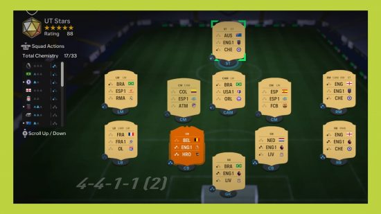 FC 24 chemistry changes: an example showing a full team