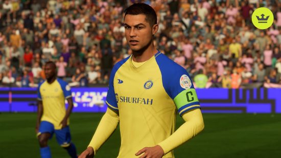 FC 24 Ronaldo rating: CR7 wearing the yellow and blue kit of Al Nassr