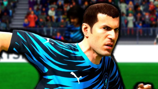 FC 24 ultimate team icon chemistry: an image of Zidane running in FIFA 23