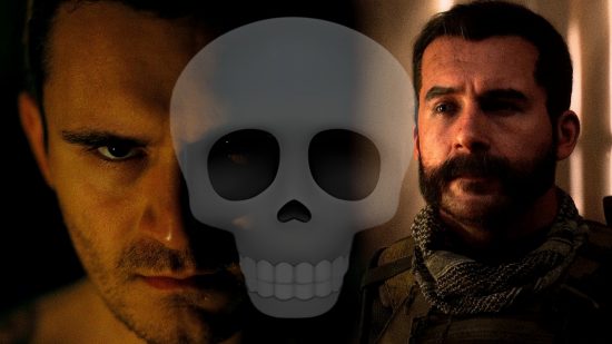Modern Warfare 3 Makarov death: an image of Price, Makarov, and a skull emoji