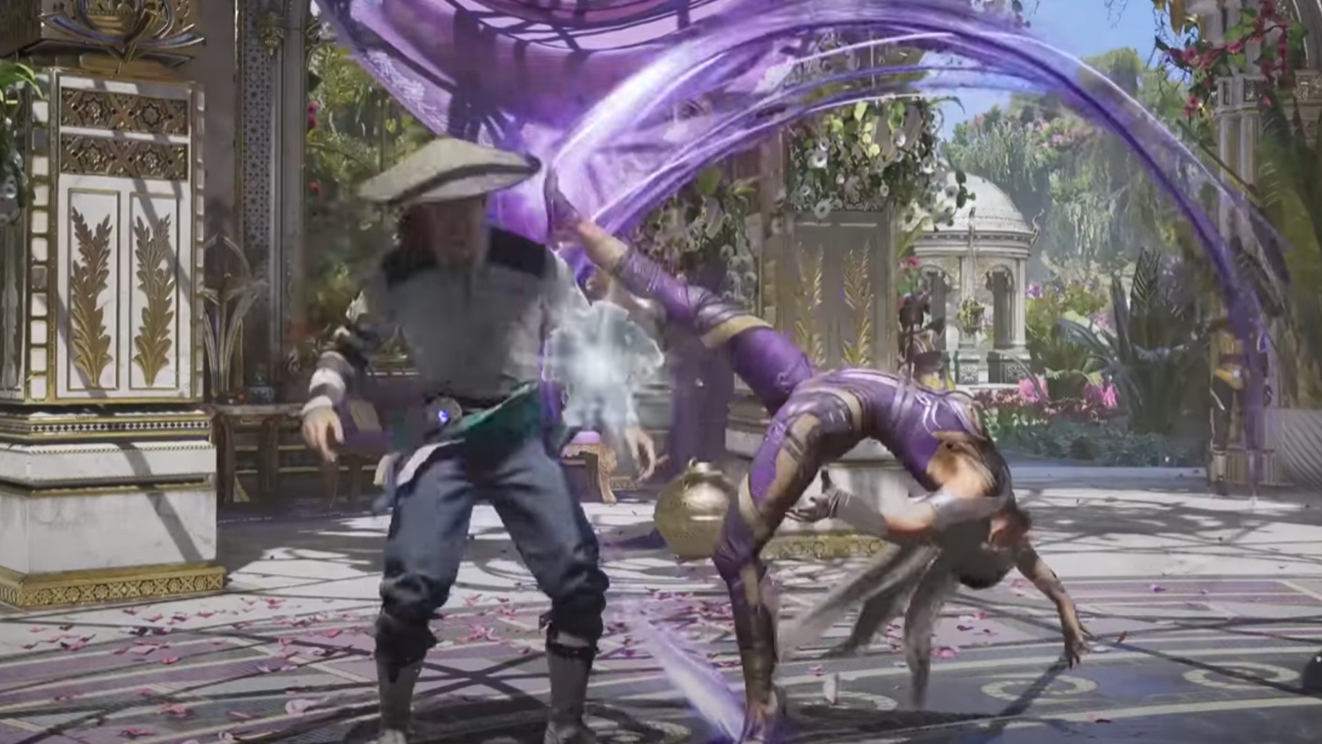 Mortal Kombat 1 characters: Sindel can be seen kicking someone