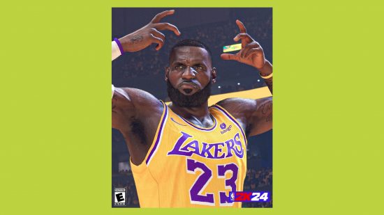NBA 2K24 LeBron James in-game holding a fake crown