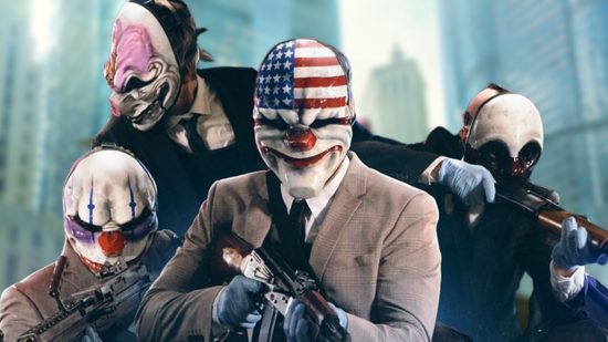 Payday 3 early access: Payday heist crew in front of a Payday 3 background