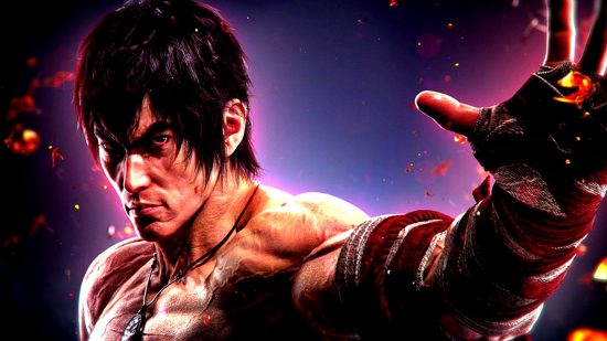 Tekken 8 leaks launch date: an image of a man with black hair and his hand up