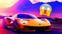 The Crew Motorfest free trial: an image of a yellow car and a shocked emoji