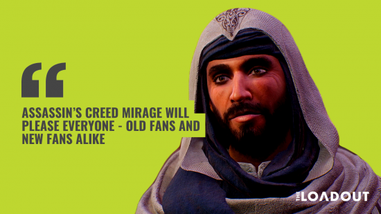 Assassin's Creed Mirage preview: an image of Basim and a quote from the article