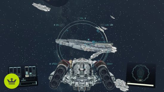 Starfield UC Vanguard: The UC Vigilance ship in the Deep Cover quest.