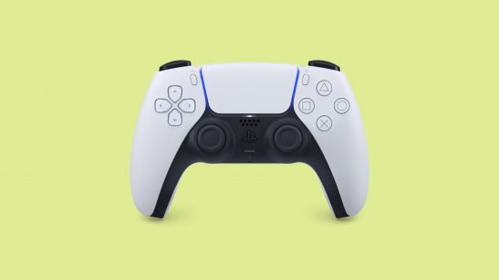 Best PS5 Controllers: DualSense in front of a green background