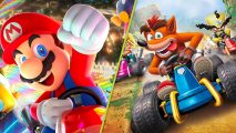 Best Switch Racing Games 2024: An image of Mario Kart 8 Deluxe and Crash Team Racing Nitro Fueled.
