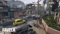 MW3 maps: A street with cars and other objects from the Favela map remaster.