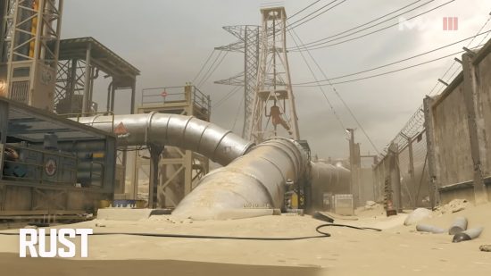 MW3 maps: Large pipes and other industrial features in the remastered Rust map.