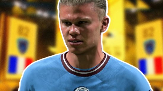 FC 24 Ultimate Team walkout animation: an image of Erling Haaland from Manchester City