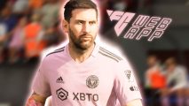 FC 24 web app: Messi with the EA FC logo