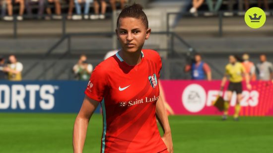 FC 24 women's ratings: Debinha wearing the red KC Current jersey