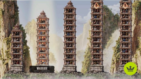 Mortal Kombat 1 Towers: The Warrior Tower in the menu.