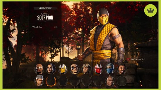 Mortal Kombat 1 unlock kameo fighters: an image of the menu showing Scorpion