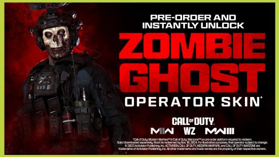 MW3 unlock zombie Ghost: an image of the pre-order bonuses for the skin