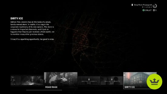 Payday 3 heists: Dirty Ice in the heist overview screen.