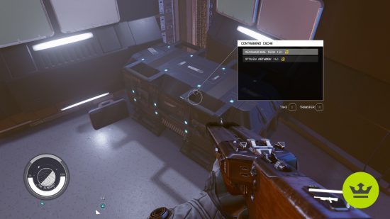 Starfield contraband: The location of contraband in a cache.