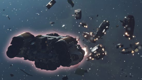 Starfield loot destroyed ships: a ship staring at wreckage