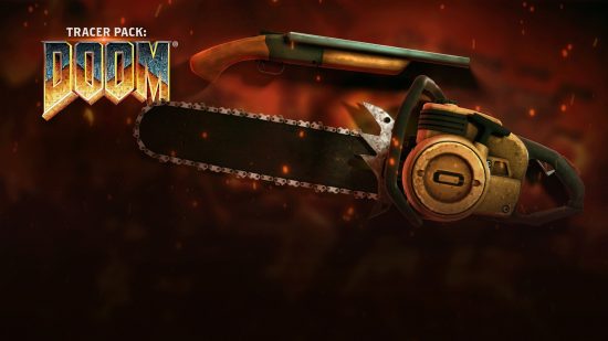 Call of Duty Warzone unlock Doom Chainsaw MW2: Promotional art of the Doom Bundle in Call of Duty, with the chainsaw and Super Shotgun.