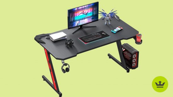 Best gaming desks: The Homall z-shaping gaming desk.
